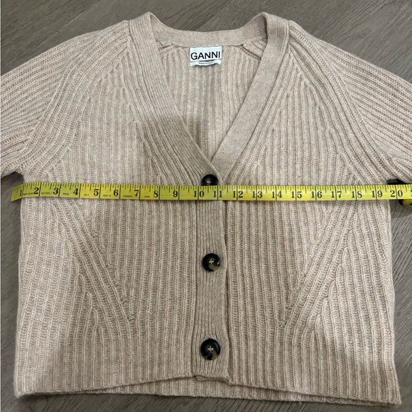 Ganni Wool-Blend Ribbed Cardigan - Picture 15 of 16
